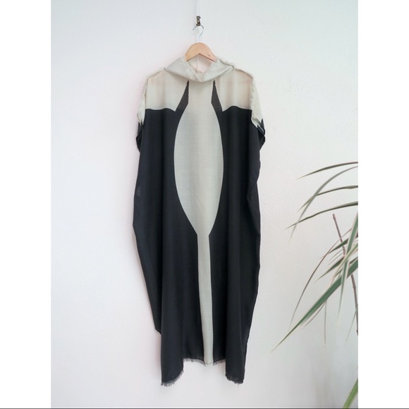 Wool Kaftan Mock Neck Ceremonial Goddess Dress - Picture 2 of 4